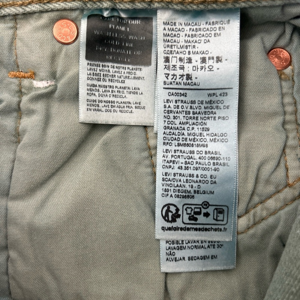 Levis Premium 501 90’s Cutoff Button-fly Shorts Women’s 25 Sage Green NWT - Picture 9 of 10